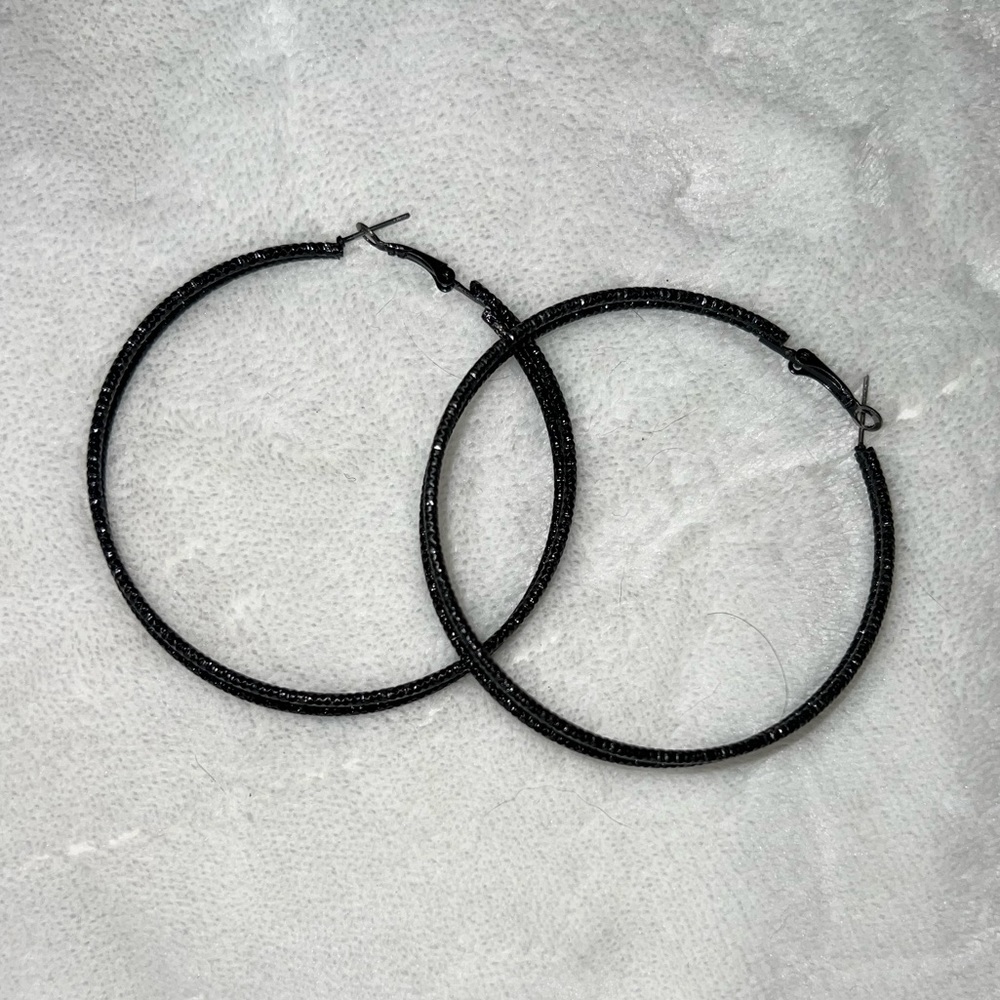 Black hoop earrings